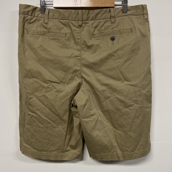 Lands End Mens Chino Shorts Size 38 Khaki Beige Summer Golf Preppy Bermuda - Picture 2 of 7